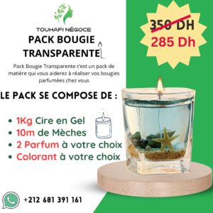 BOUGIE TRANSPARENTE CIRE EN GEL WAX