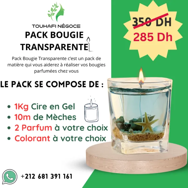 BOUGIE TRANSPARENTE CIRE EN GEL WAX