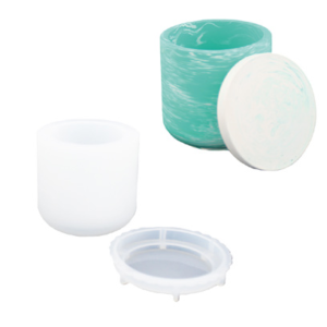 Moule en silicone - Pot lisse ronde avec couvercle ø 8cm x 7,7cm