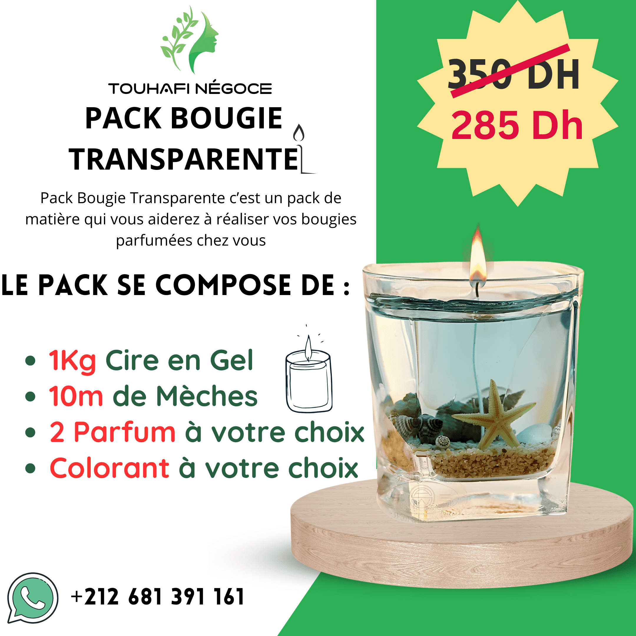 BOUGIE TRANSPARENTE CIRE EN GEL WAX
